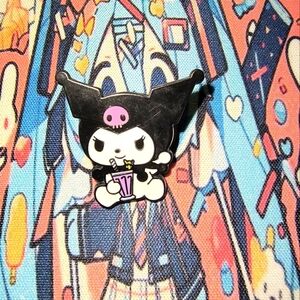 Sanrio Black and Pink Character Enamel Pin